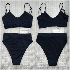 NWT Riot Swim black bikini set - CREE top and VISTA high waist bottom
